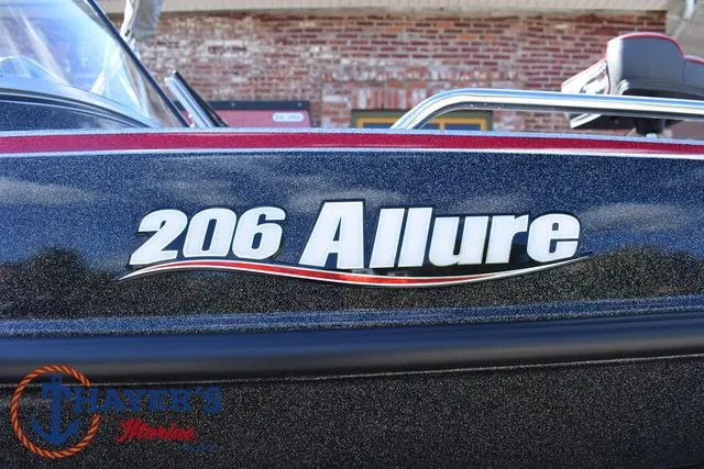 Slide: The Image of 2024 Triton 206 Allure boat with sleek design and branding. - 4