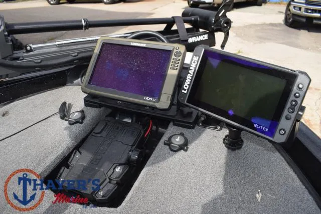 Slide: The Image of 2017 Phoenix Bass Boats 920 ProXP dashboard with Lowrance fish finders. - 12
