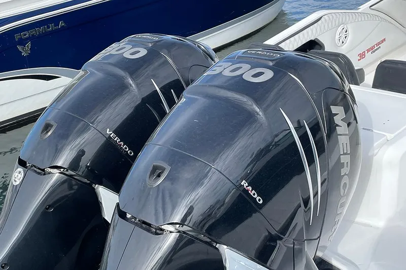 Slide: The Image of 2013 Cigarette 39 Top Gun Open with twin Mercury 300 Verado engines. - 15