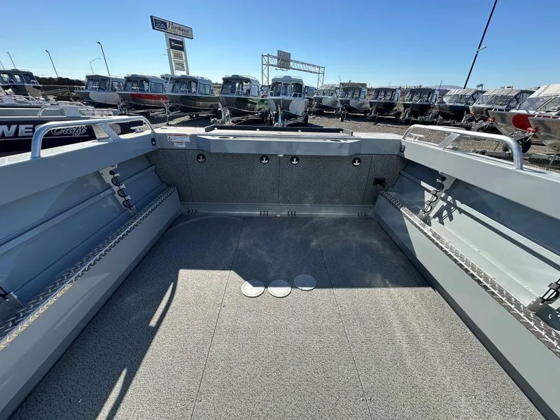 Slide: The Image of 2025 Hewescraft 200 ProV ET boat interior, spacious deck, and modern design. - 8