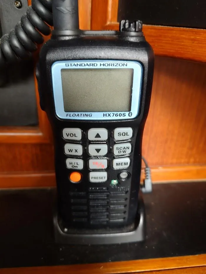 Slide: The Image of Standard Horizon HX760S marine radio on a Hylas 46 yacht, 1997 model. - 39