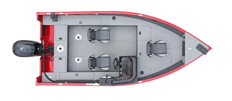 Slide: The Image of Top view of 2025 Lund 1650 Rebel XL SS Blackout fishing boat. - 23