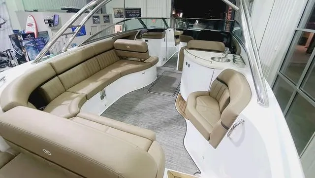 Slide: The Image of Luxurious 2022 Cobalt R35 boat interior with spacious seating and modern amenities. - 5