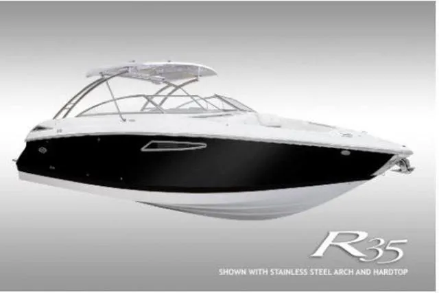 Slide: The Image of 2022 Cobalt R35 boat with stainless steel arch and hardtop. - 15