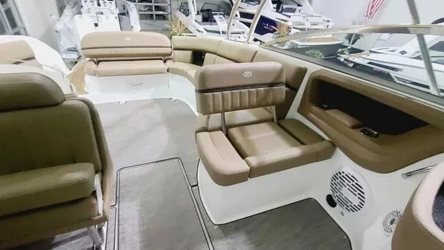 Slide: The Image of Luxurious interior of 2022 Cobalt R35 boat with plush seating. - 7