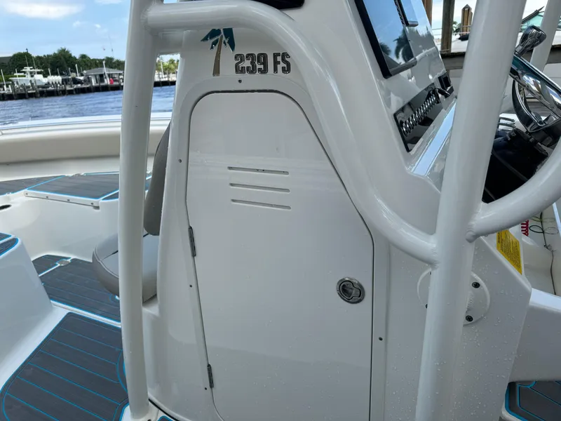 Slide: The Image of 2024 Key West 239 FS boat console with sleek design and modern features. - 19