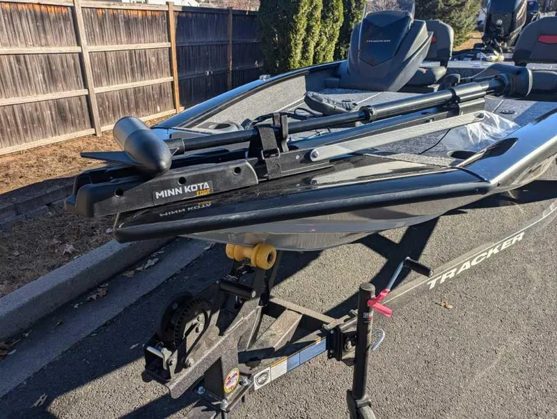 Slide: The Image of 2025 Tracker Pro Team 175 Crappie Edition boat with Minn Kota trolling motor. - 4