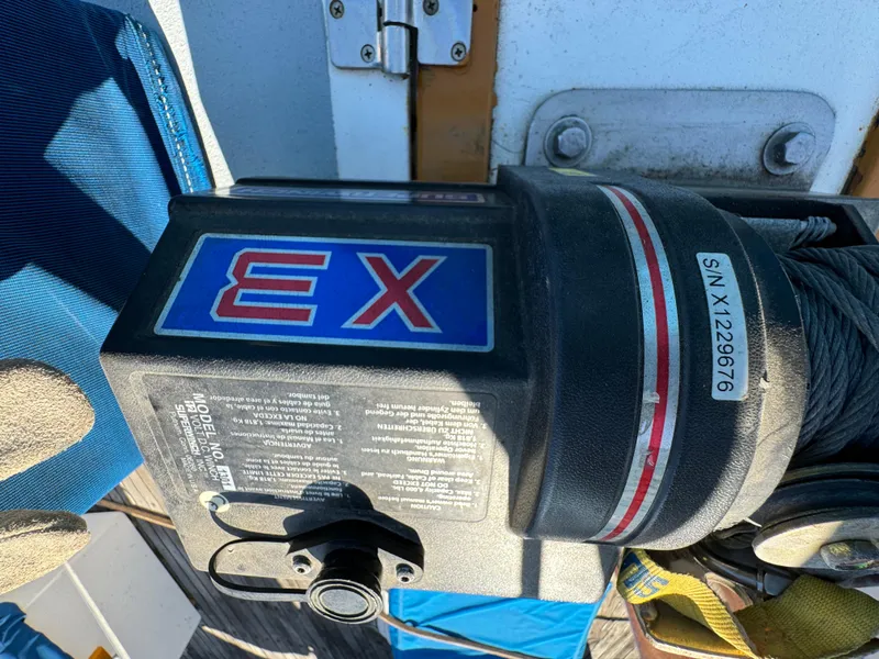 Slide: The Image of Winch mechanism on 1984 Transpacific Marine Ketch boat deck. - 33