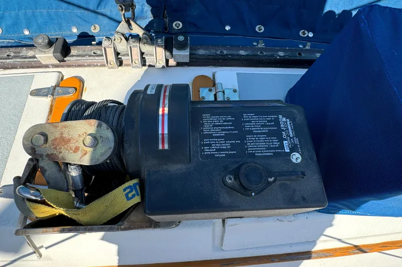 Slide: The Image of Winch system on 1984 Transpacific Marine Ketch sailboat deck. - 37