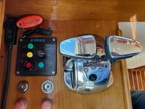 Slide: The Image of Control panel of a 2003 Hinckley Talaria 44 FB boat with JetStick system. - 10