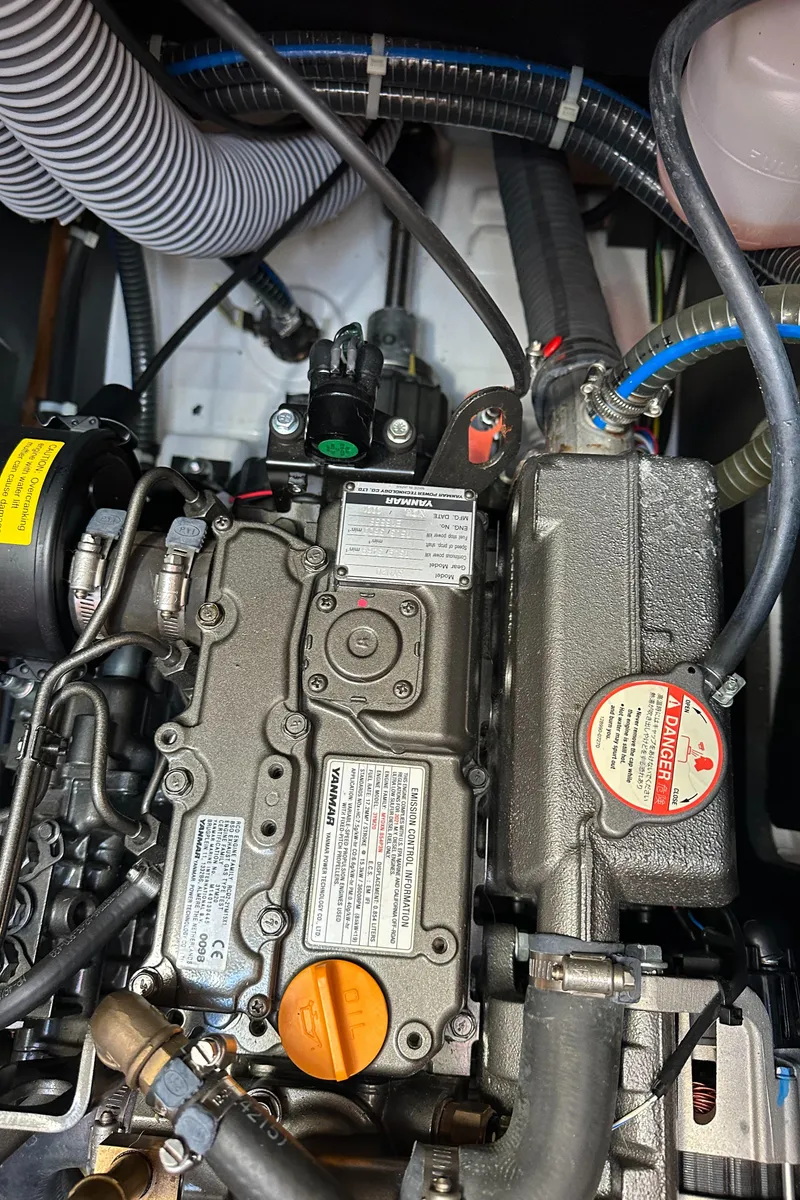 Slide: The Image of Engine of 2022 Jeanneau Sun Odyssey 349 sailboat, detailed view. - 18