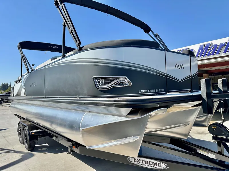 Slide: The Image of Avalon 25' LSZ Platinum Entertainer w/ 200HP Mercury! 2025 - 2
