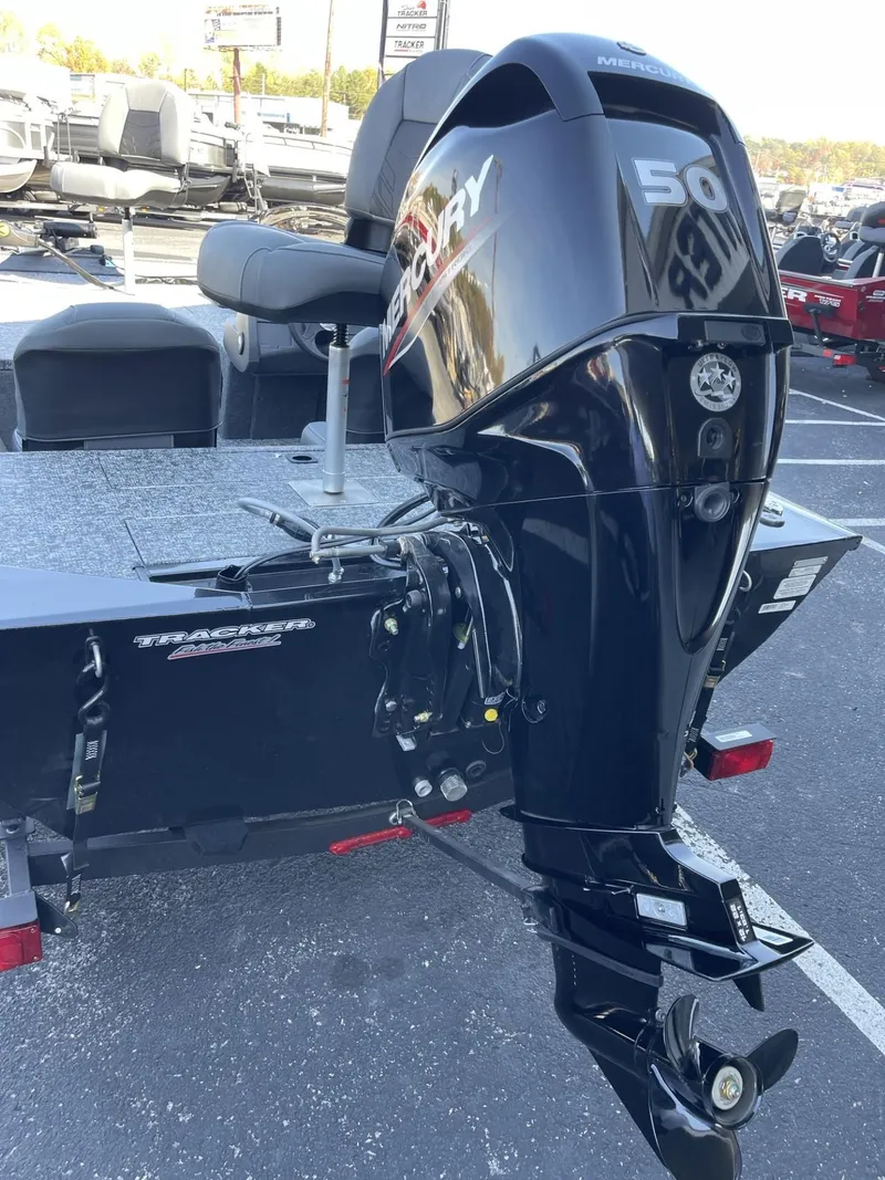 Slide: The Image of 2025 Tracker Pro 170 boat with Mercury 50 HP outboard motor. - 3