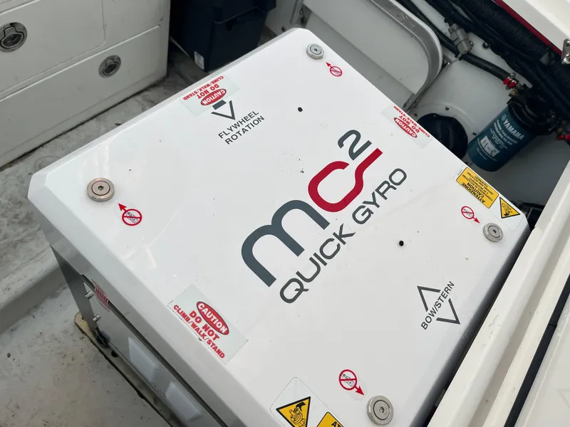 Slide: The Image of Edgewater 340CC 2022 boat featuring MC2 Quick Gyro stabilizer system. - 38