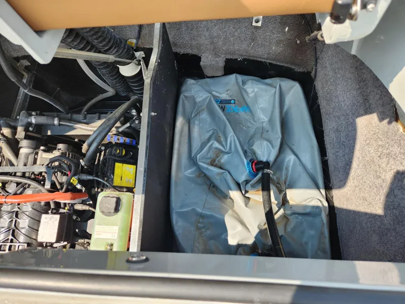 Slide: The Image of 2020 MB F24 Tomcat engine compartment with fuel tank and wiring. - 16