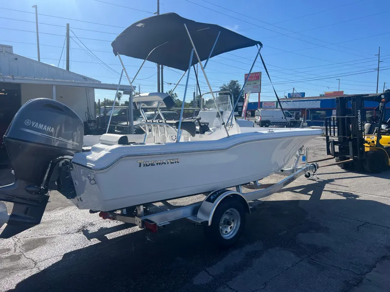 Slide: The Image of 2025 Tidewater 180 CC Adventure boat with Yamaha motor on trailer. - 5