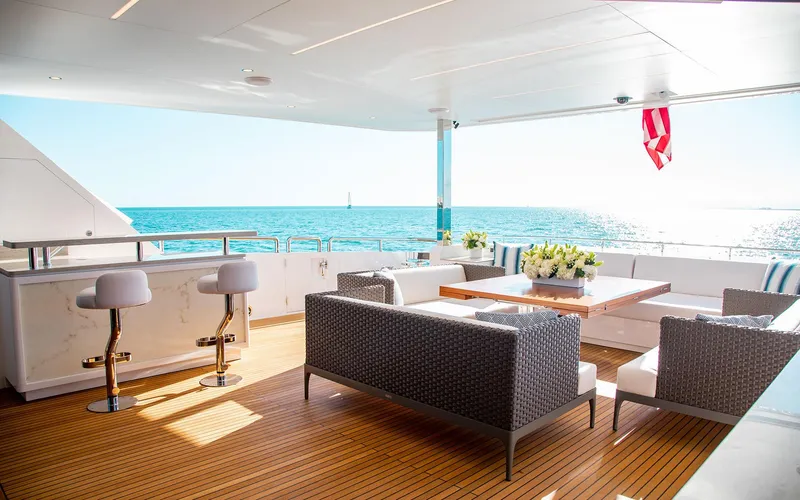 Slide: The Image of FREEDOM 110' Horizon Main Aft Deck - 2