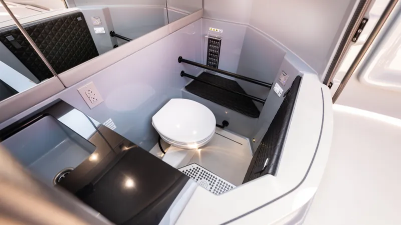 Slide: The Image of Luxurious bathroom interior of 2023 BRABUS Shadow 500 T-Top boat. - 24