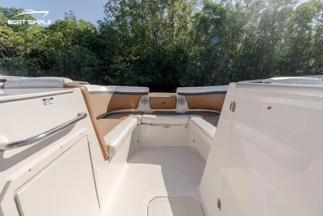 Slide: The Image of 2023 Starcraft SVX 231 OB DH boat interior with seating and storage compartments. - 5