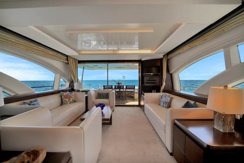 Slide: The Image of Luxurious interior of 2009 Azimut 75 yacht with ocean view. - 14