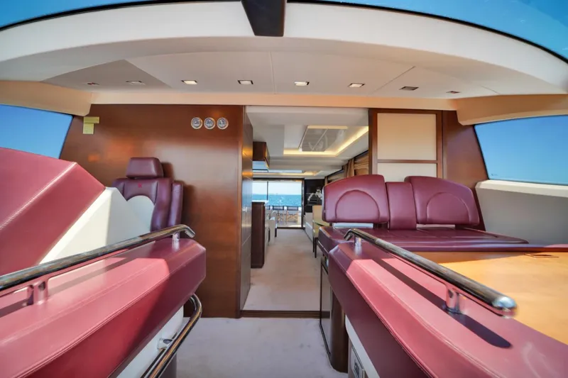 Slide: The Image of Luxurious interior of 2009 Azimut 75 yacht with plush seating and modern design. - 24