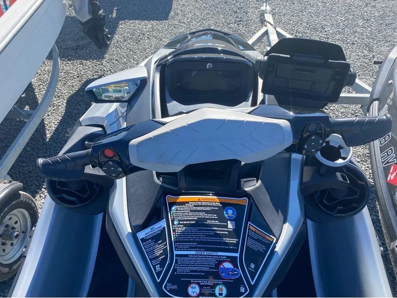 Slide: The Image of Sea-Doo GTX 300 handlebars and dashboard, 2022 model with iBR and audio system. - 10