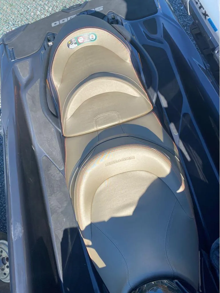 Slide: The Image of 2022 Sea-Doo GTX 300 seat with iBR and audio system, top view. - 11