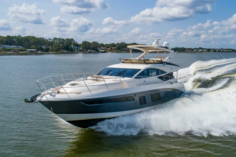 Slide: The Image of 2015 Sea Ray L659 Fly yacht cruising on a sunny day. - 4
