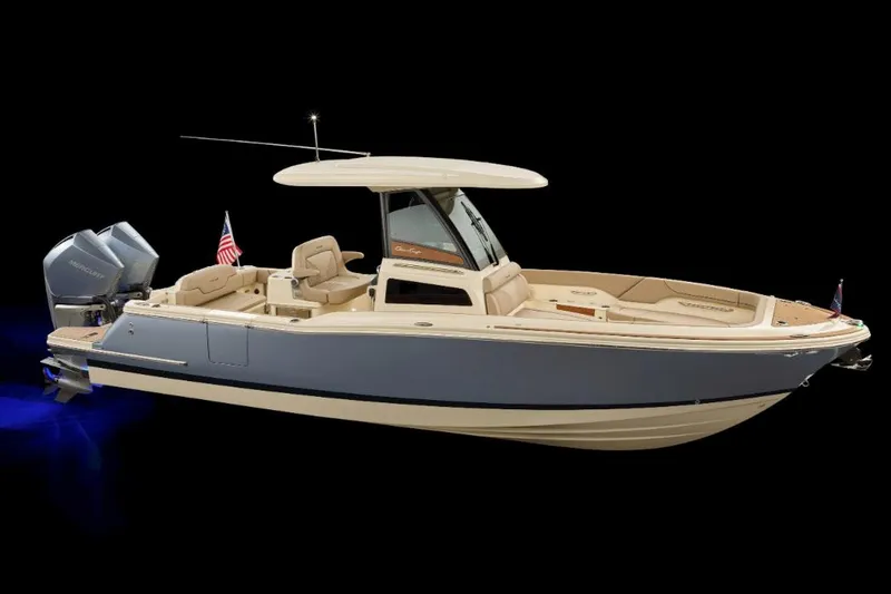 The Image of 2024 Chris-Craft Catalina 28 boat displayed indoors, showcasing sleek design and modern features. - 0