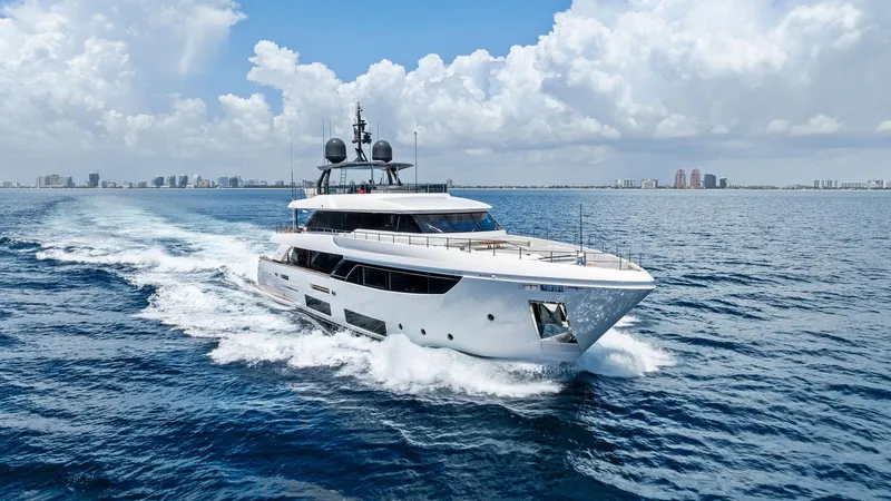 The Image of Luxurious 2024 Custom Line Navetta 33 yacht cruising on open sea. - 0