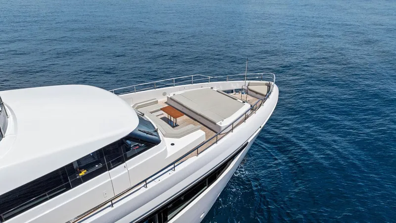 Slide: The Image of Luxurious 2024 Custom Line Navetta 33 yacht on open sea. - 13