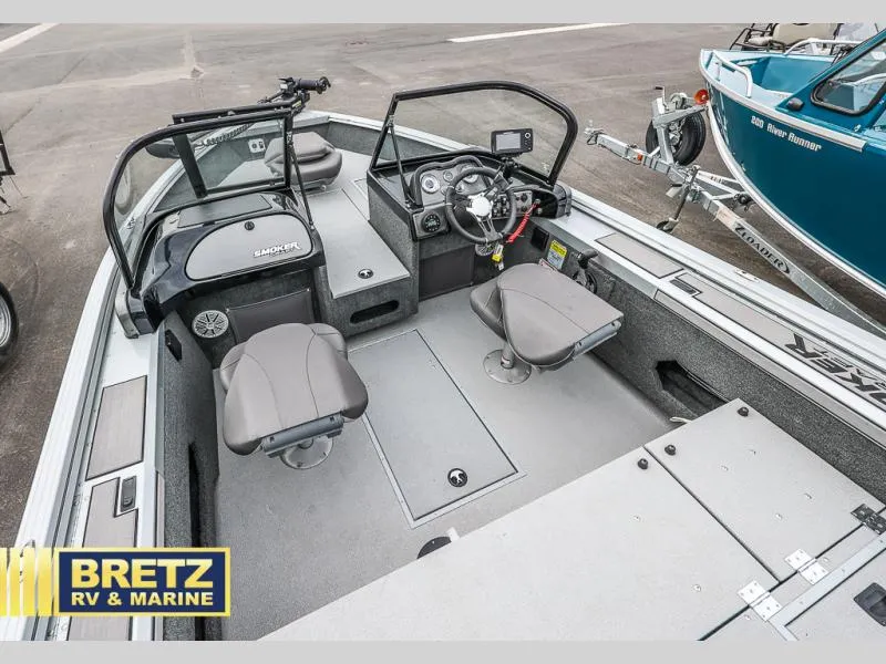 Slide: The Image of 2020 Pro Angler XL 172 XL fishing boat interior with seating and steering console. - 12