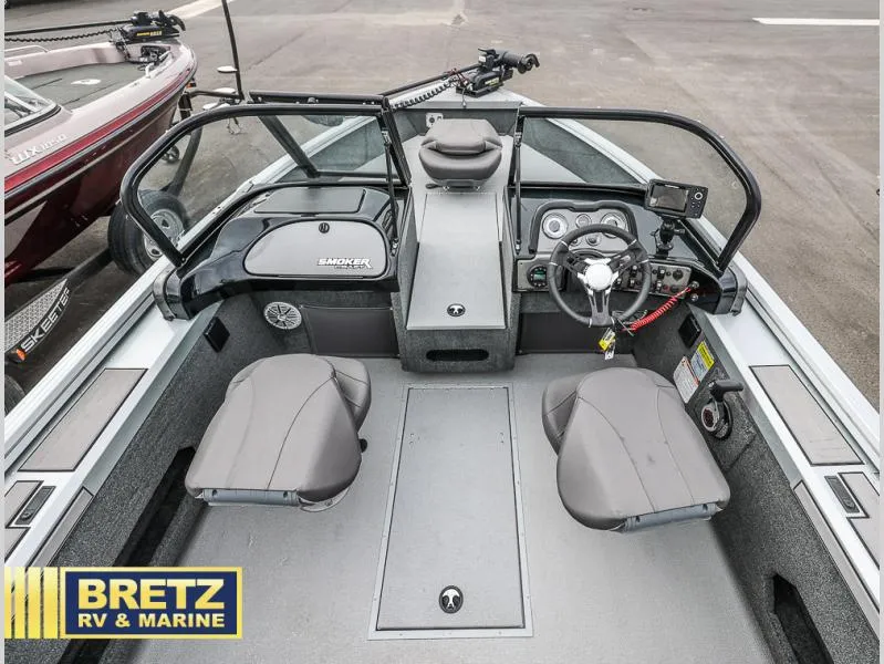 Slide: The Image of 2020 Pro Angler XL 172 XL boat interior with steering console and seating. - 13
