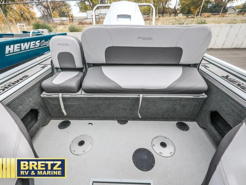 Slide: The Image of 2020 Pro Angler XL 172 XL boat interior with gray seating and storage compartments. - 22