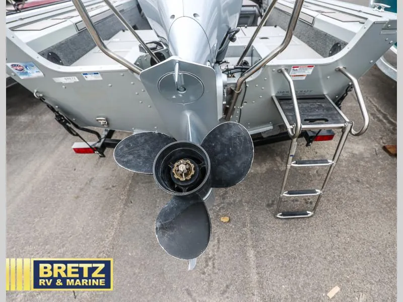 Slide: The Image of 2020 Pro Angler XL 172 XL boat propeller and ladder, displayed at Bretz RV & Marine. - 9