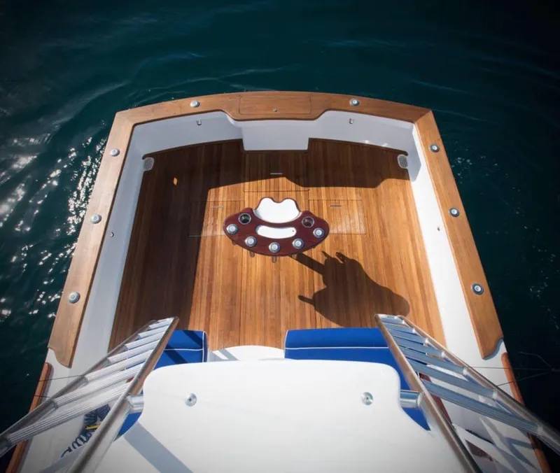 Slide: The Image of 2025 Maverick Yachts Costa Rica 36 Walkaround, teak deck, ocean view. - 3