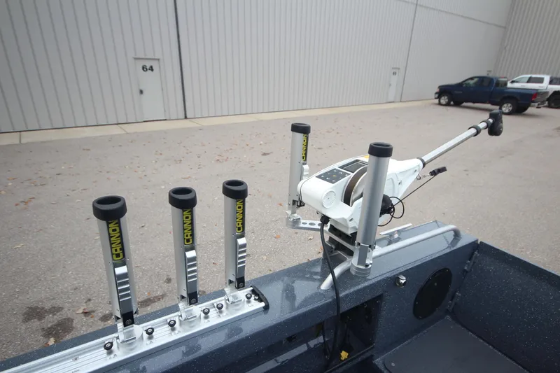 Slide: The Image of Weldcraft 240 Ocean King 2025 boat with fishing rod holders and equipment. - 15