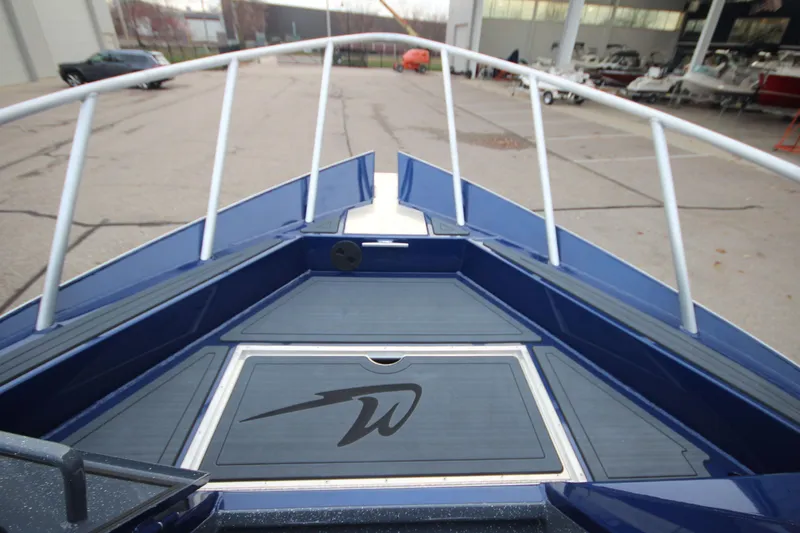 Slide: The Image of 2025 Weldcraft 240 Ocean King F350XSA2 Great Lakes Edition boat deck view. - 9