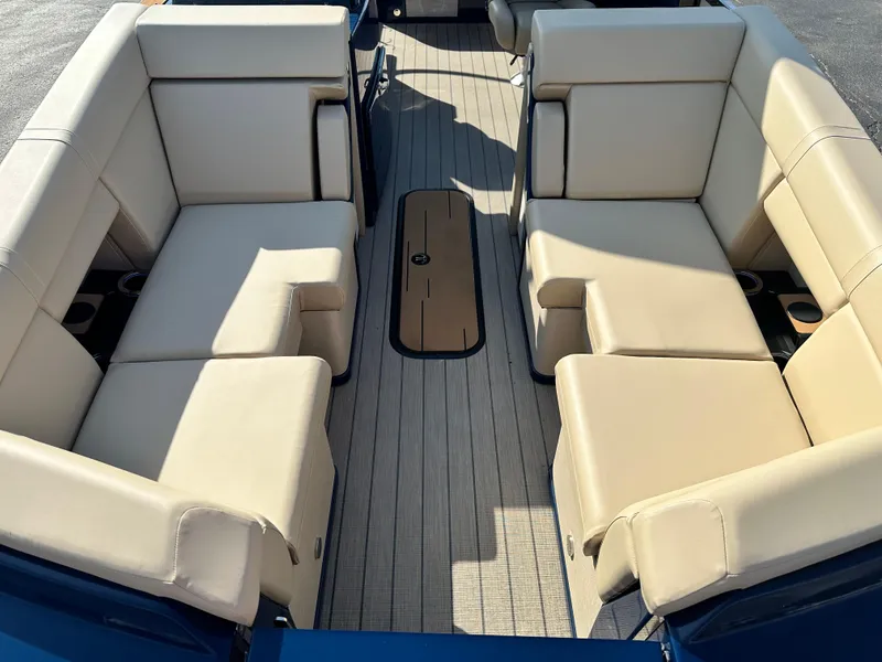 Slide: The Image of Luxurious seating on 2025 Balise HORIZON 24L boat with beige upholstery. - 16