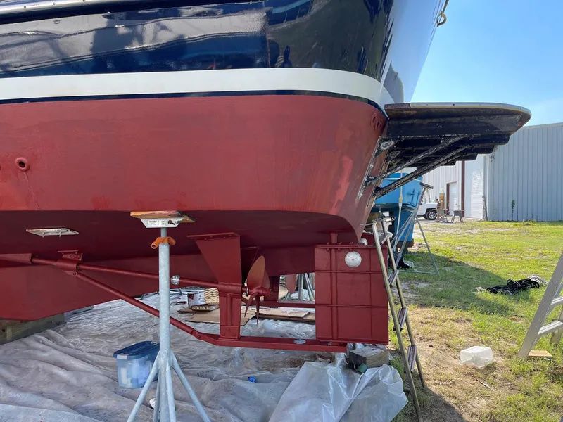 Slide: The Image of Seaton Ross 56 Trawler 1989 undergoing maintenance on dry dock. - 41