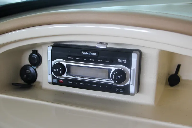 Slide: The Image of 2014 Chris-Craft Launch 22 dashboard with Rockford Fosgate stereo system. - 40
