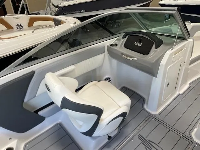 Slide: The Image of 2025 Chaparral 21 SSi boat interior with modern seating and sleek design. - 3
