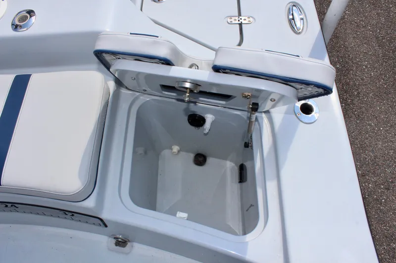 Slide: The Image of Open storage compartment on 2017 Tiburon ZX-25 boat deck. - 14