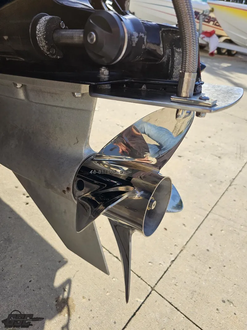 Slide: The Image of Close-up of a 2003 Cigarette 36 Gladiator boat propeller. - 39