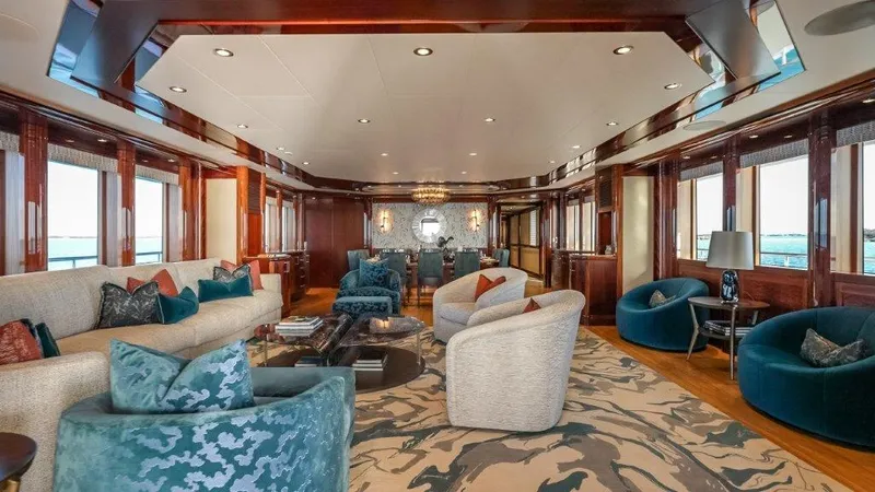 Slide: The Image of Luxurious interior of 2013 Westport W164 yacht with elegant seating and decor. - 24