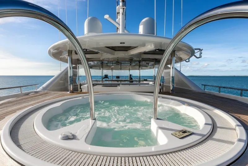 Slide: The Image of Luxurious 2013 Westport W164 yacht with a jacuzzi on deck, ocean view. - 5