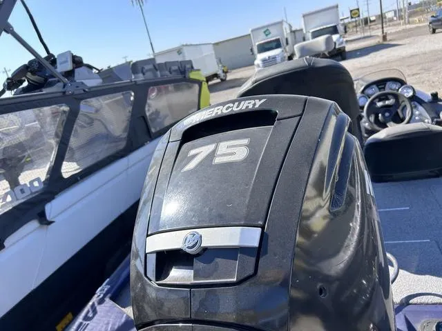 Slide: The Image of 2020 Tracker Pro Team 175 TF® with Mercury 75 engine, parked outdoors. - 8