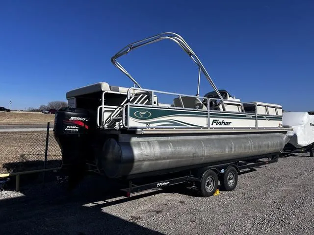 Slide: The Image of Mercury OptiMax FourStroke engine on 2003 Fisher FREEDOM 240 DELUXE boat. - 3