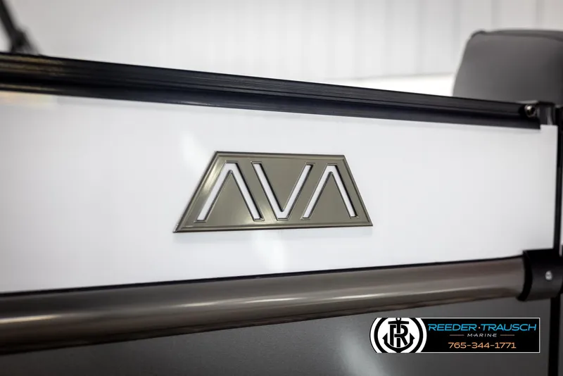 Slide: The Image of 2025 Avalon Catalina QL boat logo with Reeder-Trausch Marine branding. - 41