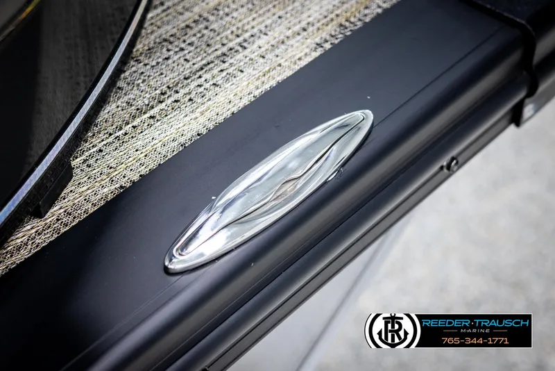 Slide: The Image of 2025 Avalon Catalina QL boat detail with sleek chrome cleat and textured surface. - 46